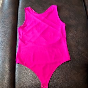 Pink cross back bodysuit